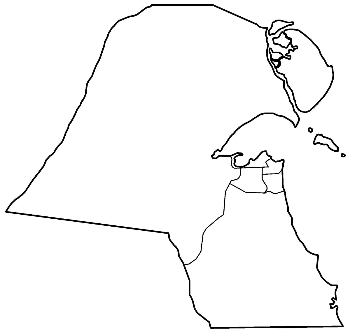 map of kuwait blank 