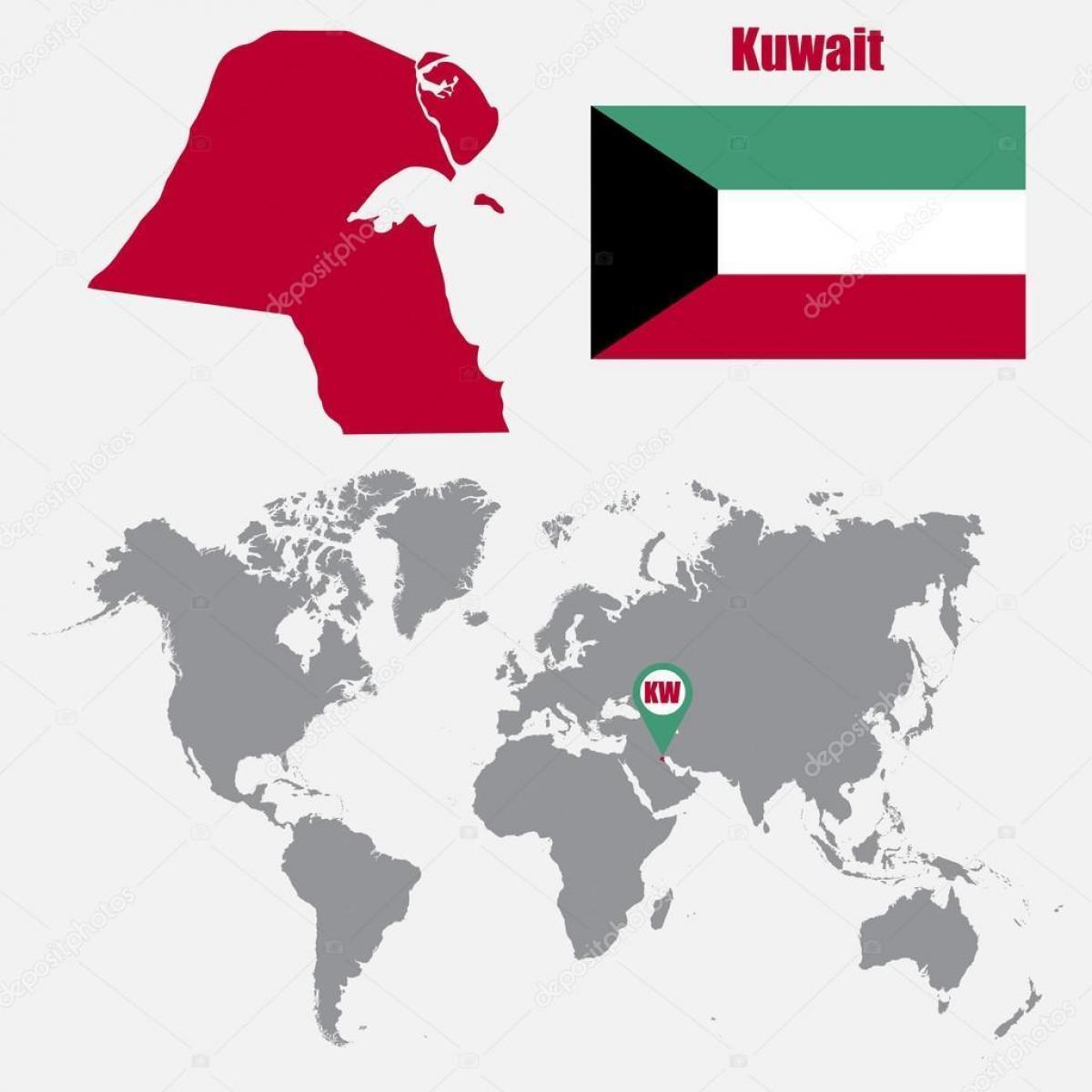kuwait map in world map