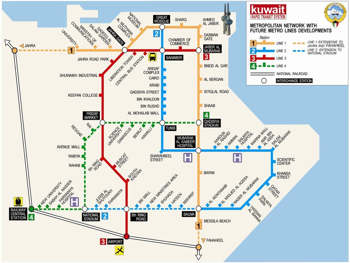 map of kuwait metro