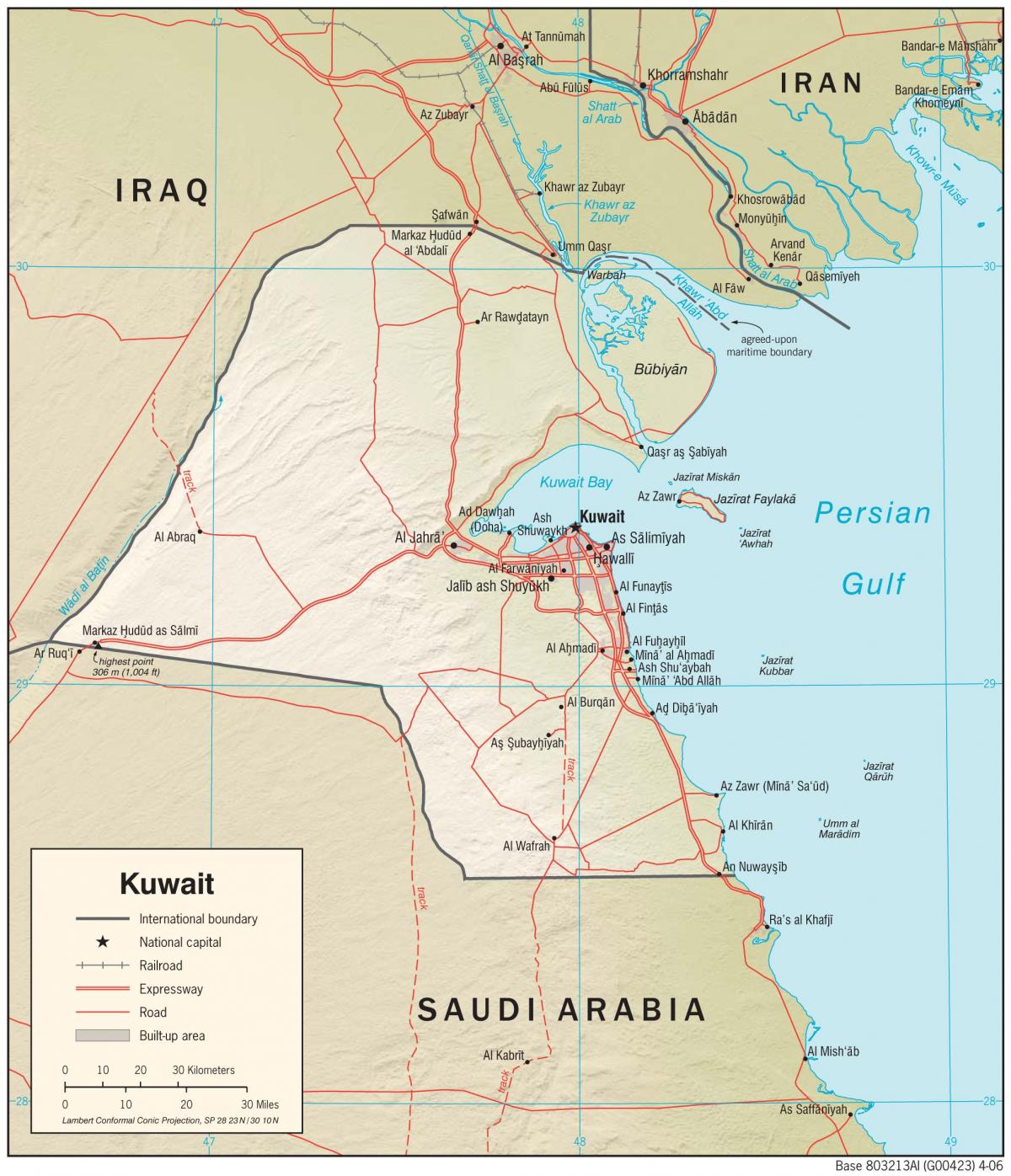 kuwait map location